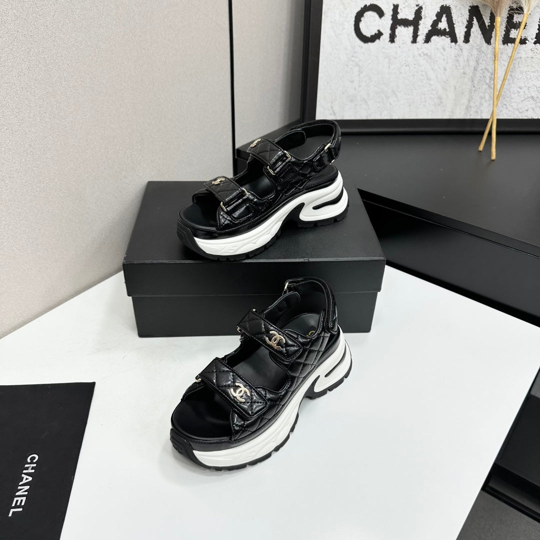 Chanel 2026 Chunky Sport Sandals 65mm Patent Calfskin 894909