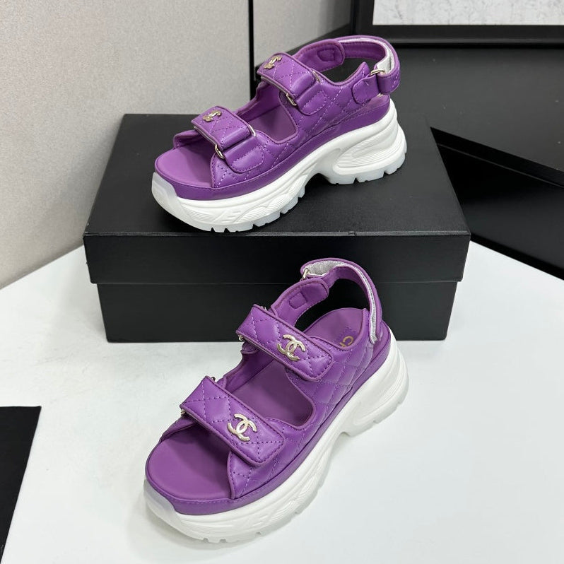 Chanel 2026 Chunky Sport Sandals 65mm Patent Calfskin 894909