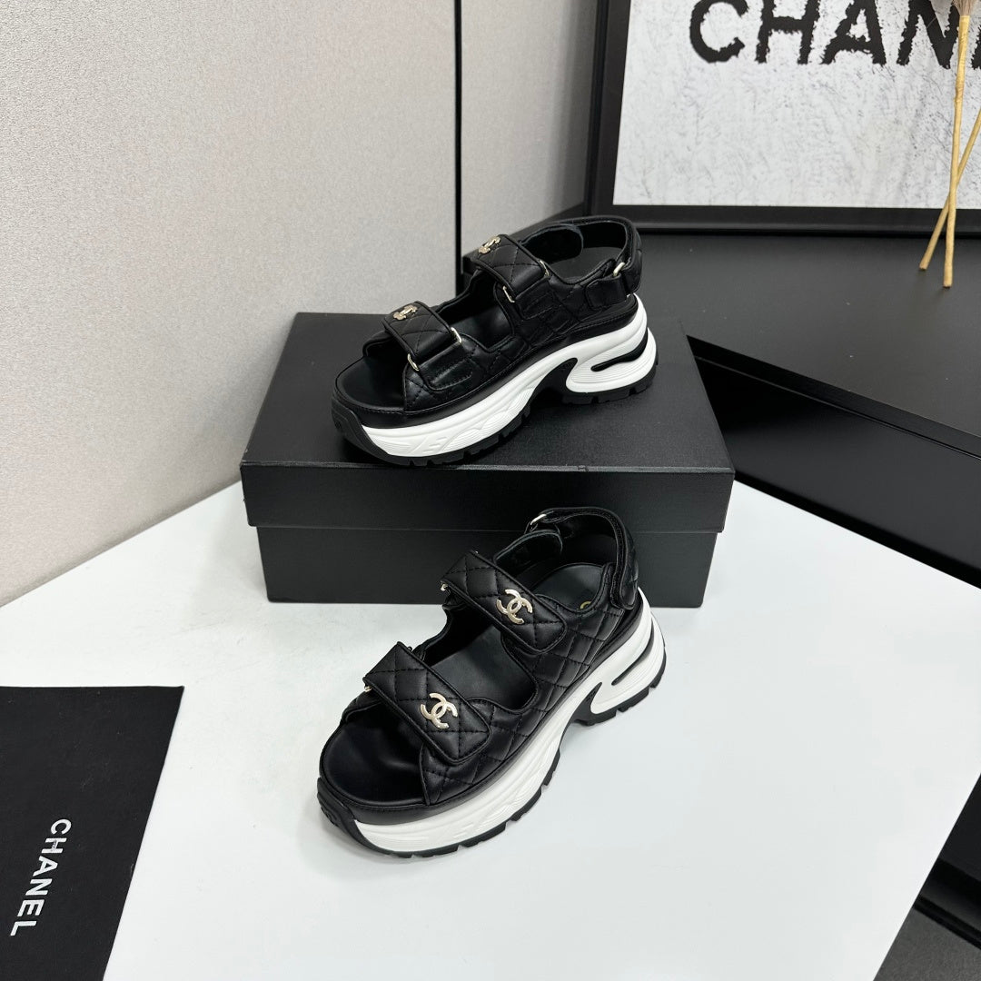 Chanel 2026 Chunky Sport Sandals 65mm Patent Calfskin 894909