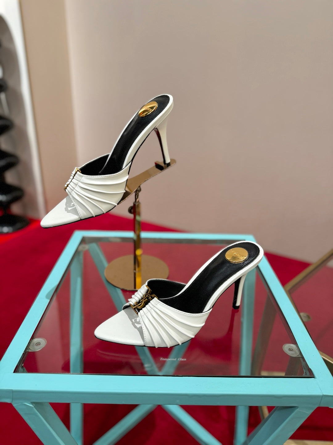 YSL 2026 Mule Sandal Calfskin With Gold Logo 925308
