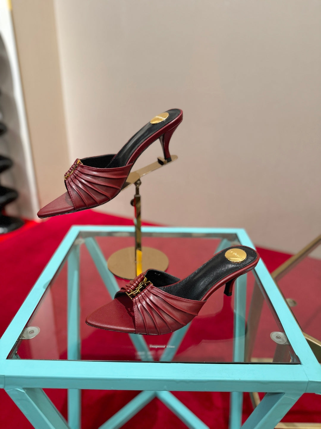 YSL 2026 Mule Sandal Calfskin With Gold Logo 925308