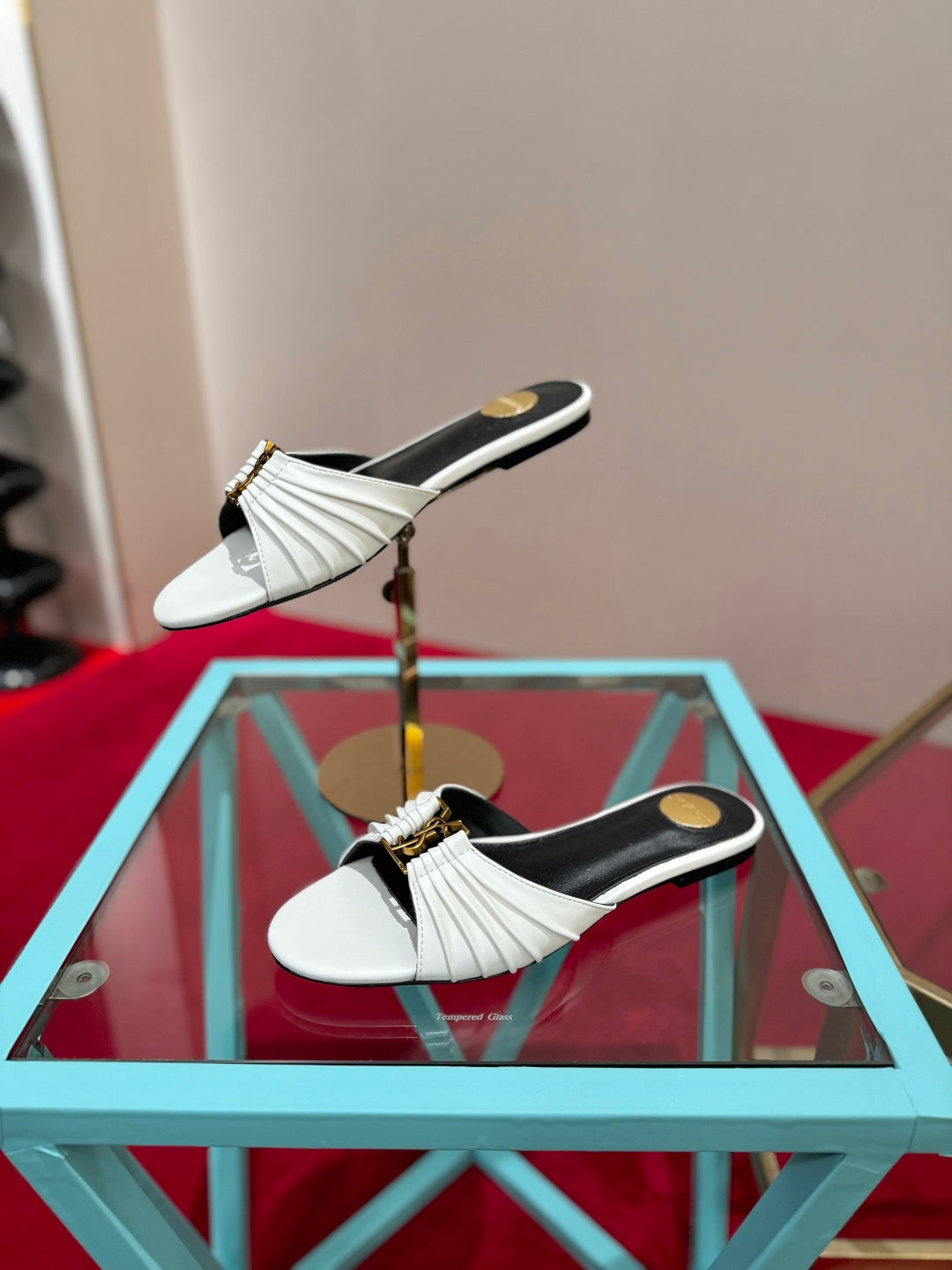 YSL 2026 Mule Sandal Calfskin With Gold Logo 925308