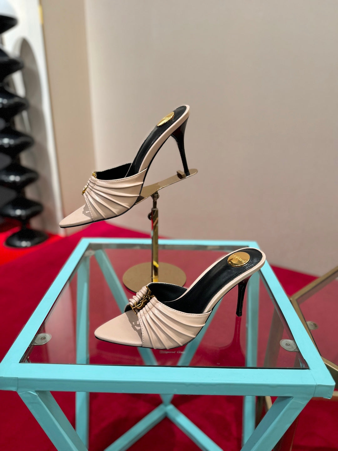 YSL 2026 Mule Sandal Calfskin With Gold Logo 925308