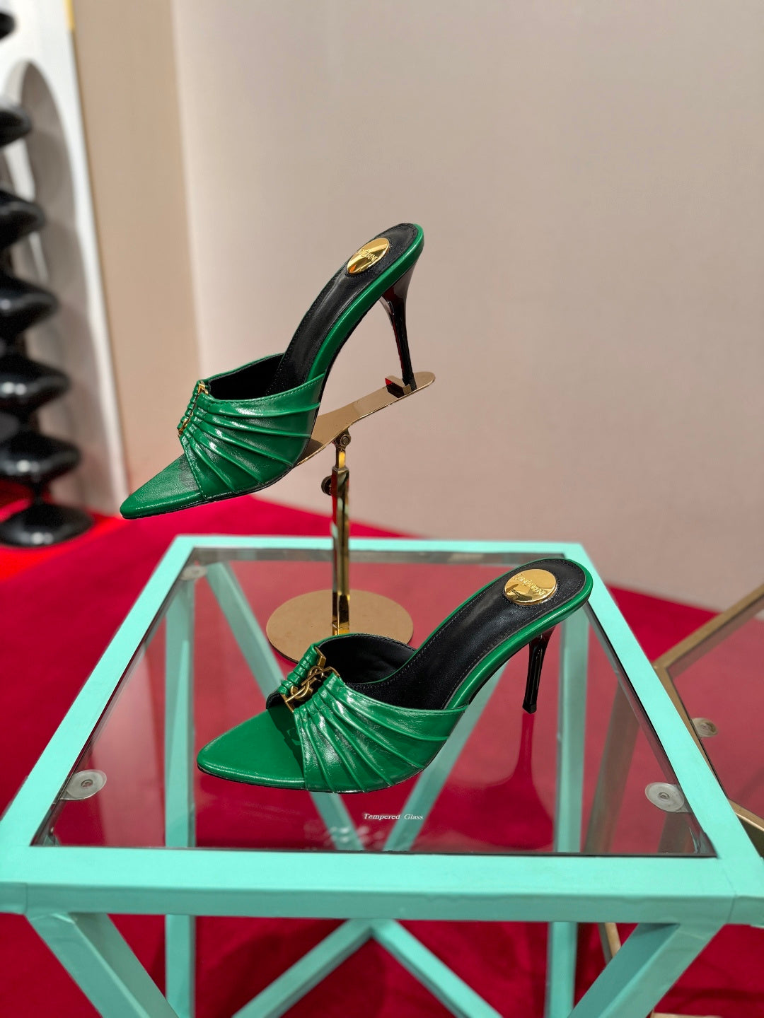 YSL 2026 Mule Sandal Calfskin With Gold Logo 925308