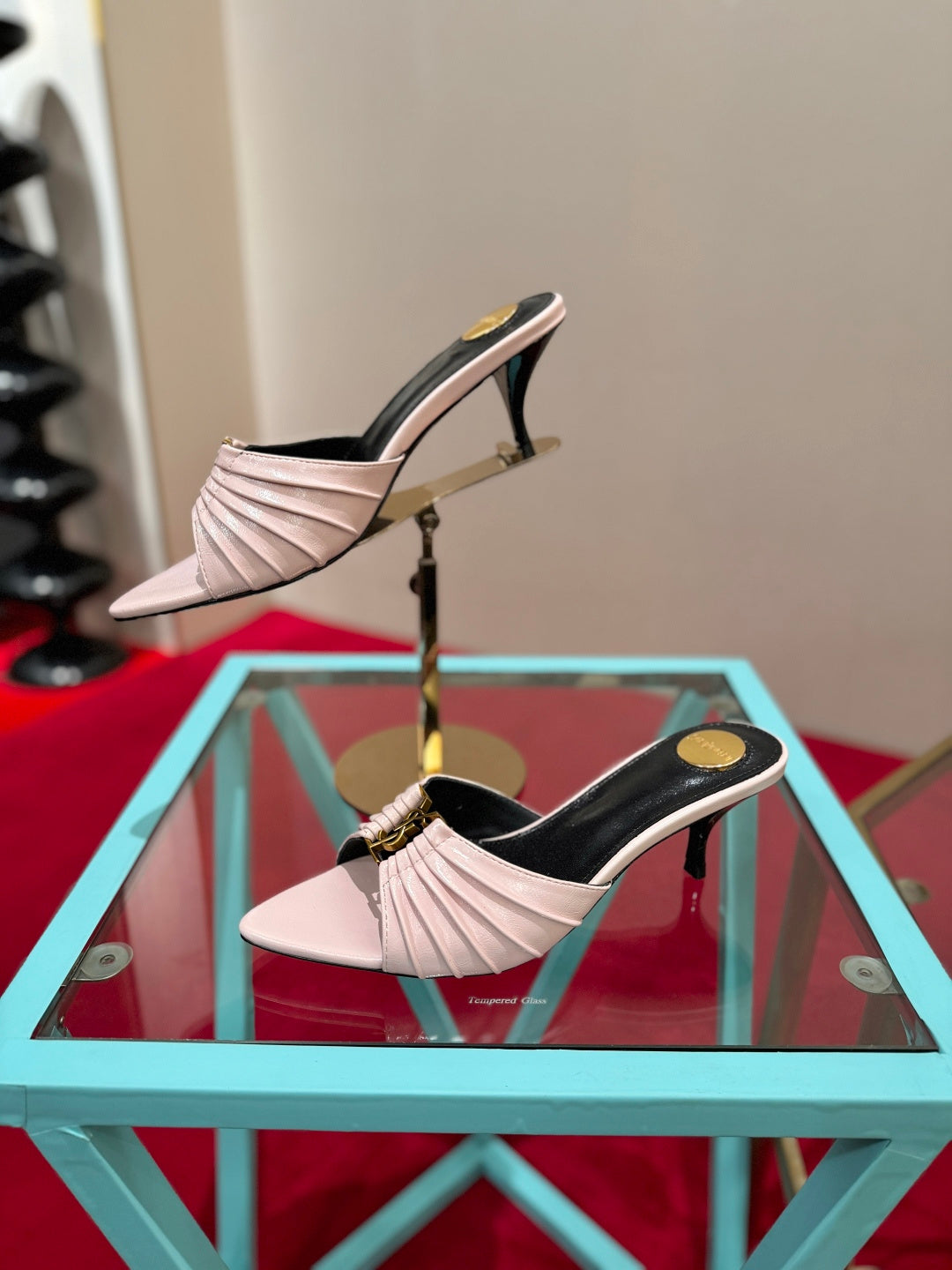 YSL 2026 Mule Sandal Calfskin With Gold Logo 925308