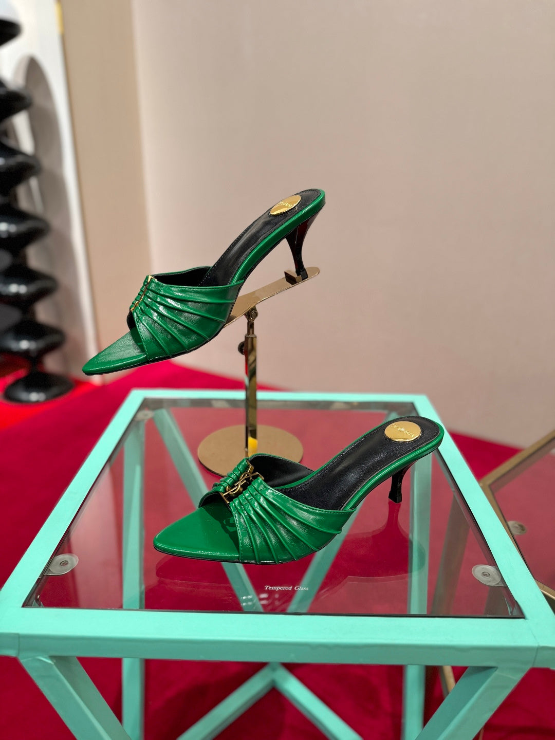 YSL 2026 Mule Sandal Calfskin With Gold Logo 925308