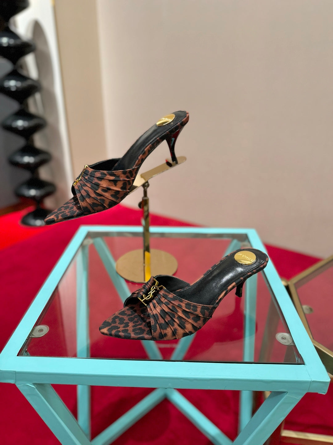 YSL 2026 Mule Sandal Calfskin With Gold Logo 925308