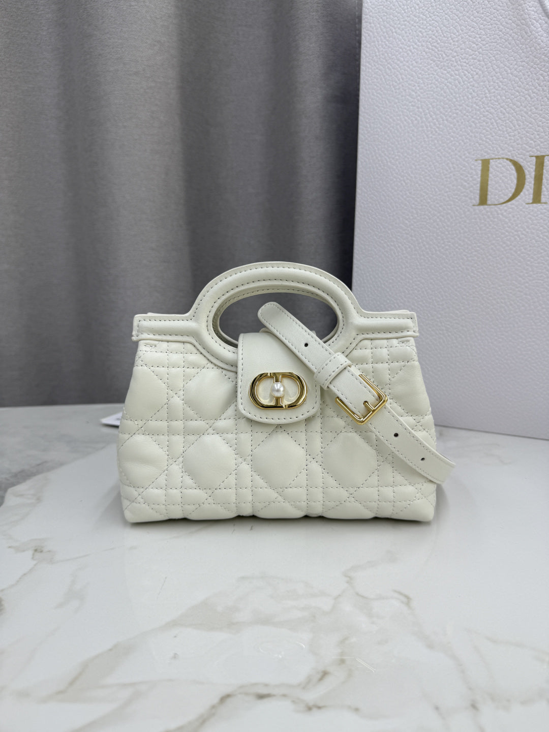 Dior 2026 Jolie Top Handle Mini Chain Handbag 18.5cm Grained Calfskin