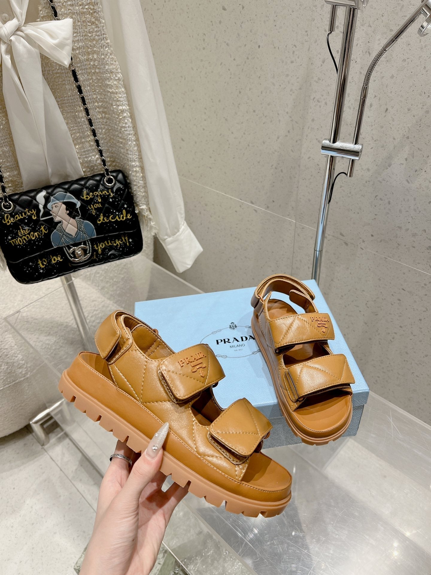 Prada 2026 Monolith Nappa Leather Sandals 762960