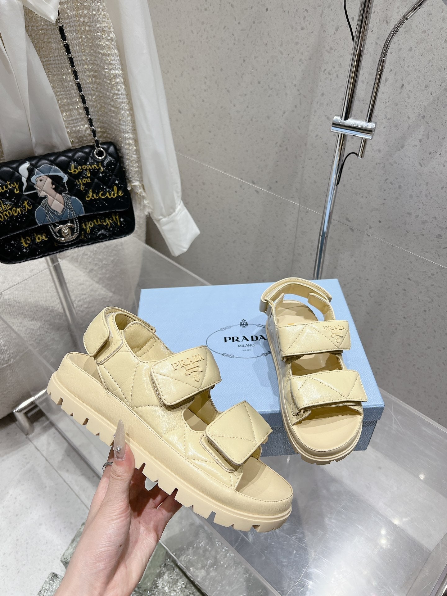 Prada 2026 Monolith Nappa Leather Sandals 762960