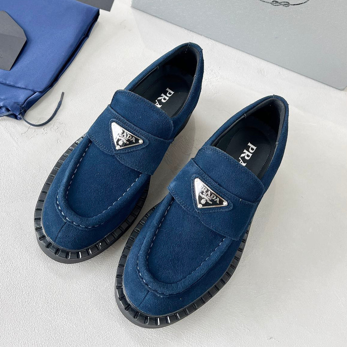Prada 2026 Loafer Multicolor Suede Sheepskin 715985