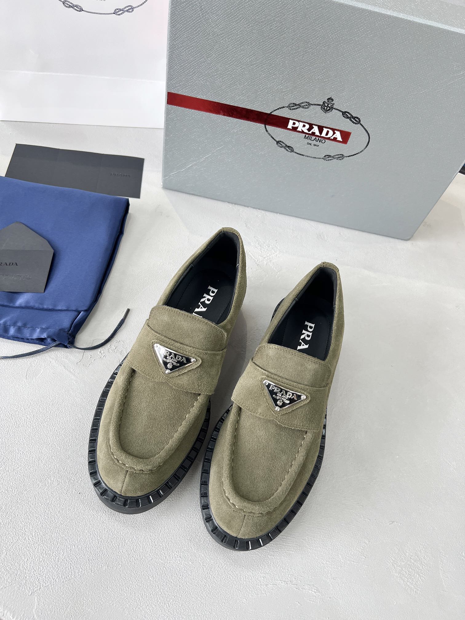 Prada 2026 Loafer Multicolor Suede Sheepskin 715985