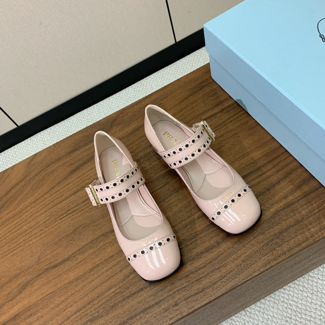 Prada 2026 Mary Janes 25mm Calfskin Patent Leather 792679