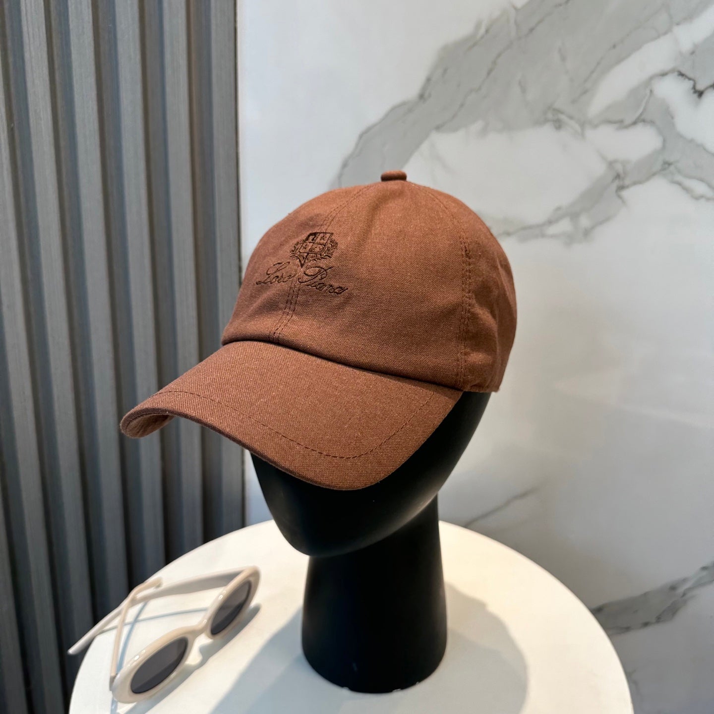 Loro Piana Baseball Cap Cotton With Brown Logo 268957