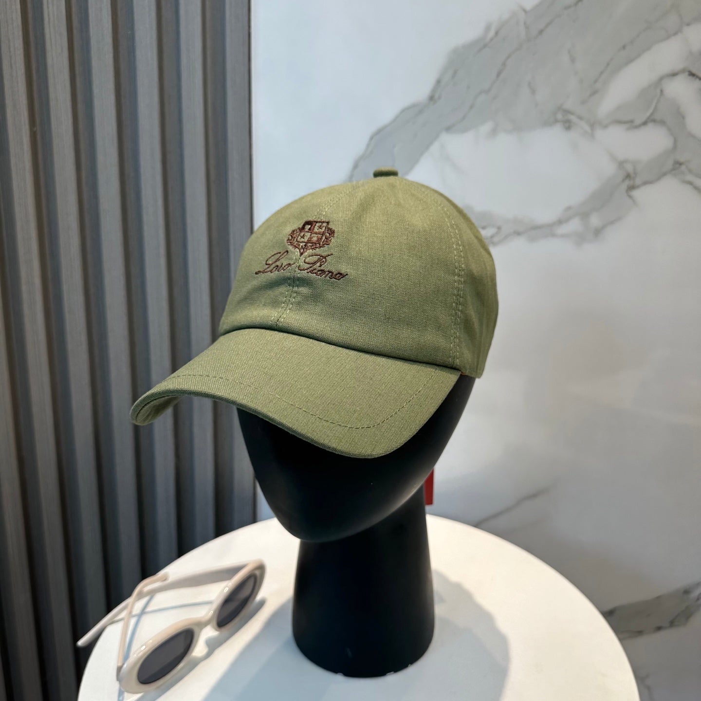 Loro Piana Baseball Cap Cotton With Brown Logo 268957