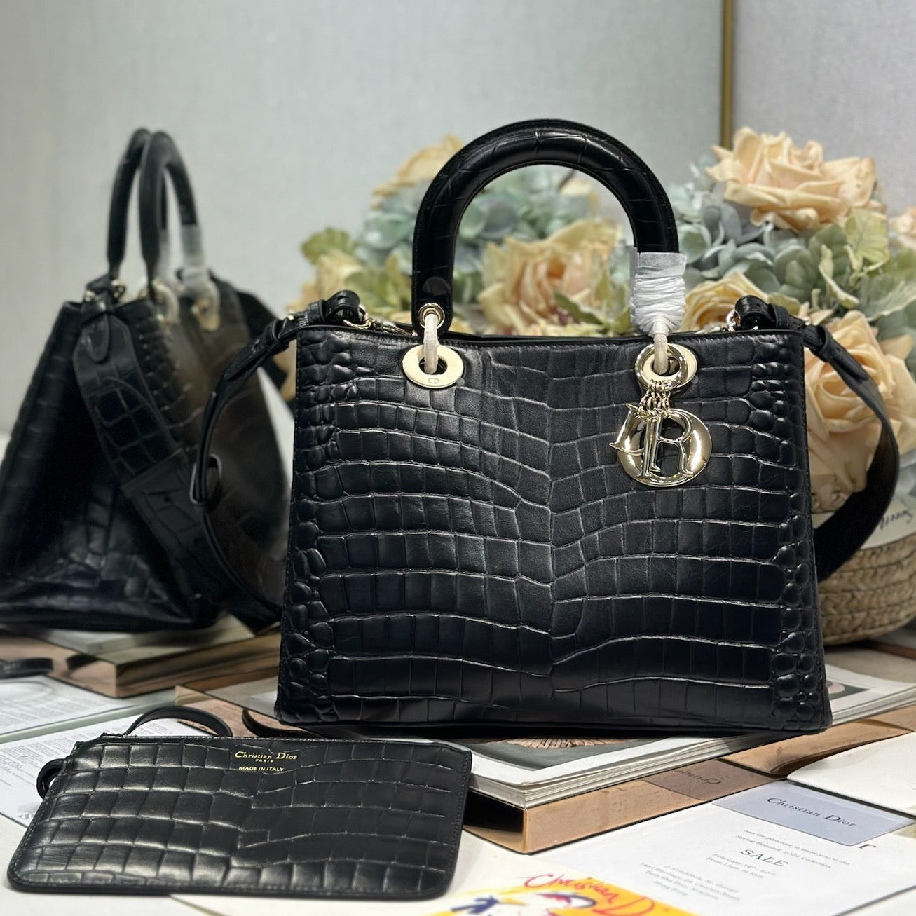 Dior 2026 Toujours Bag Black Embossed Calfskin 288195