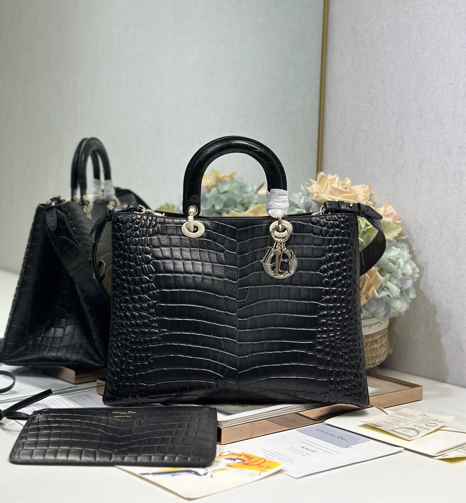 Dior 2026 Toujours Bag Black Embossed Calfskin 288195