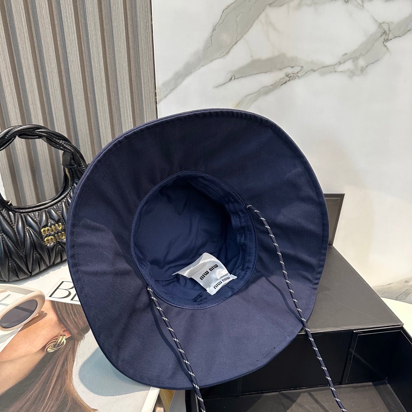 Miumiu Bandana Pattern And Embroidered Logo Wide-brimmed Hat 229395