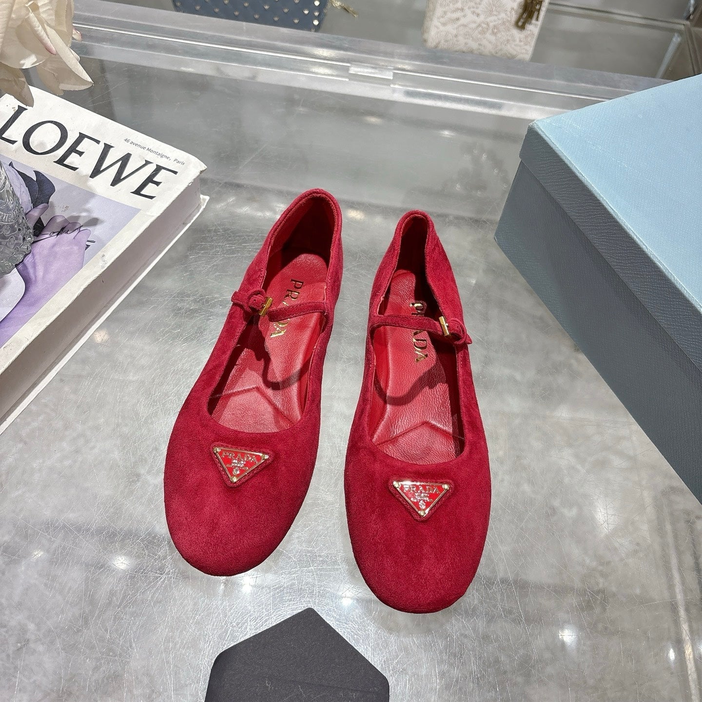 Prada 2026 Ballet Flat Suede Sheepskin 715617