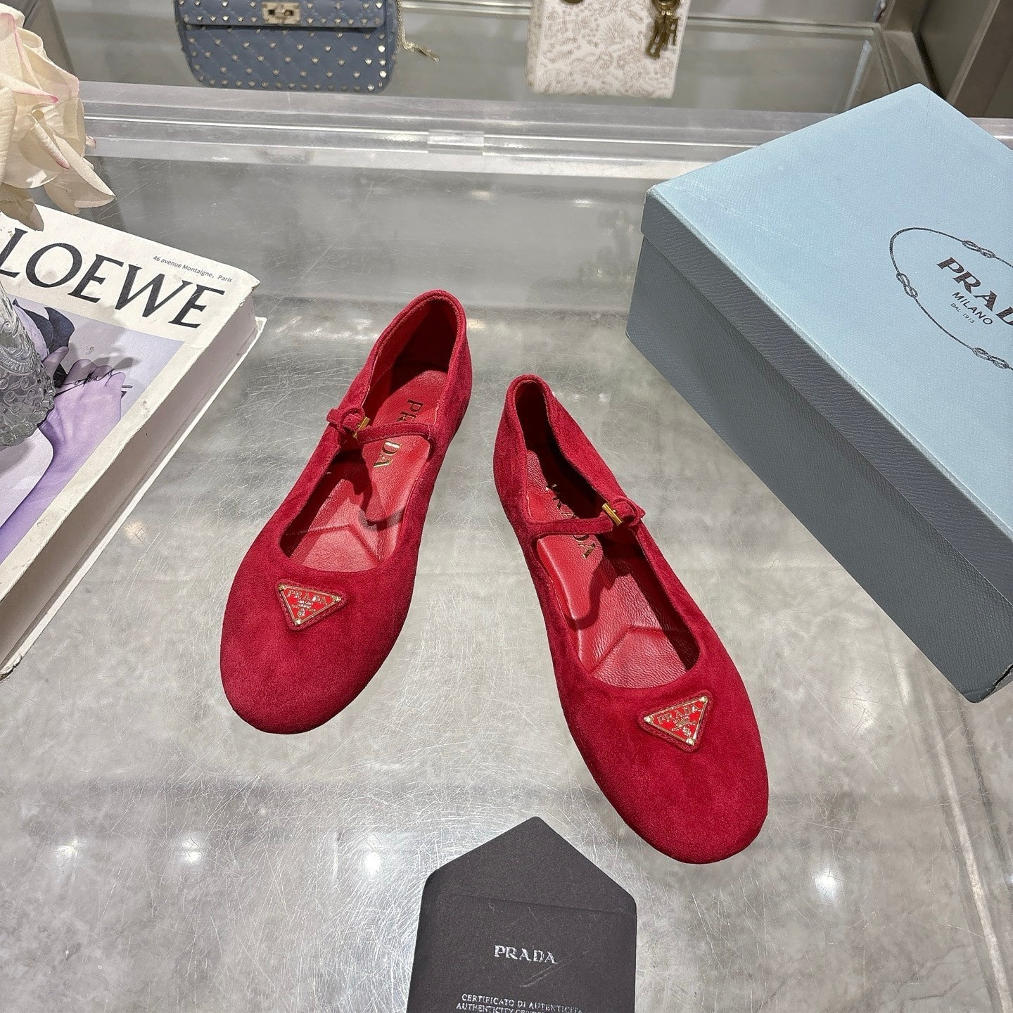 Prada 2026 Ballet Flat Suede Sheepskin 715617