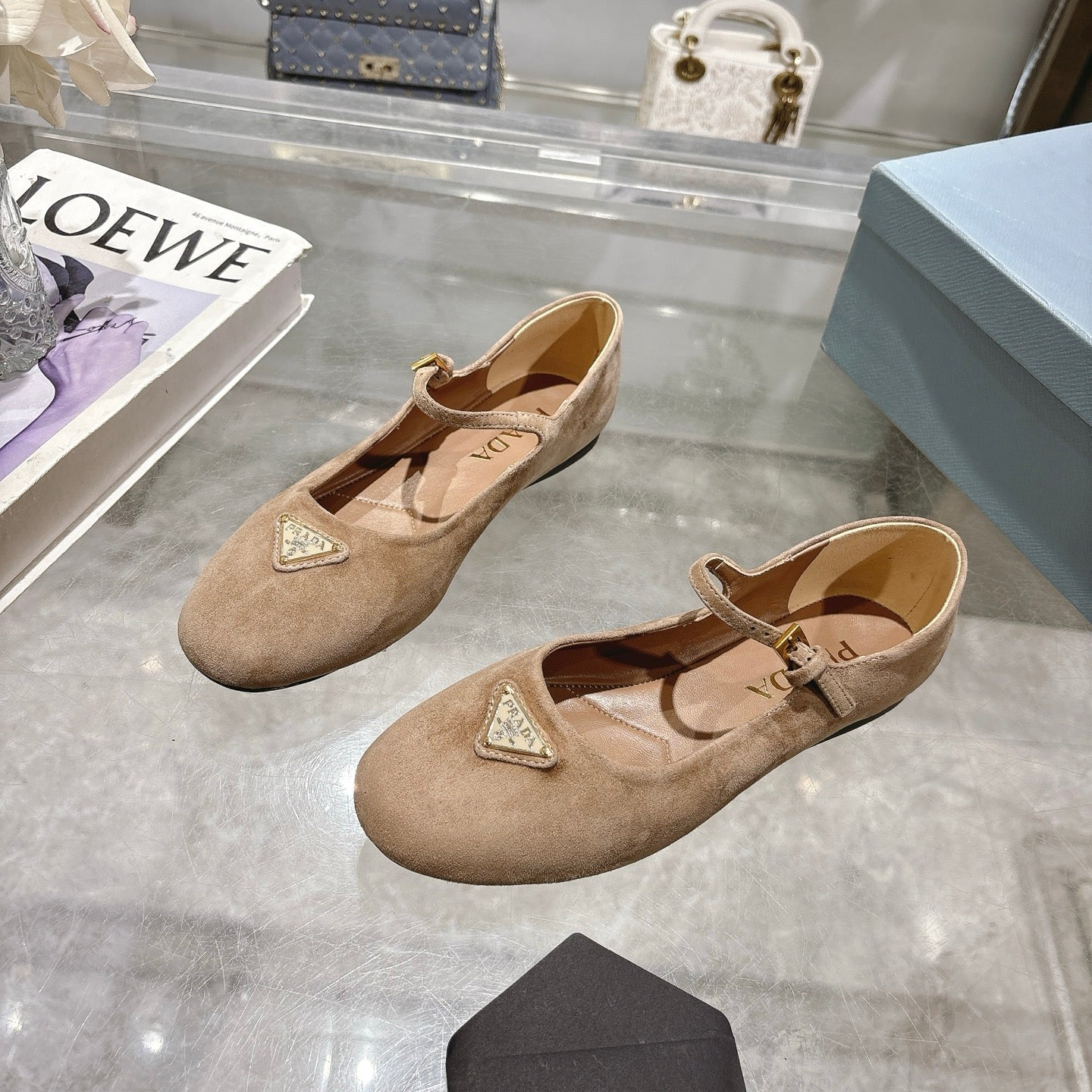 Prada 2026 Ballet Flat Suede Sheepskin 715617