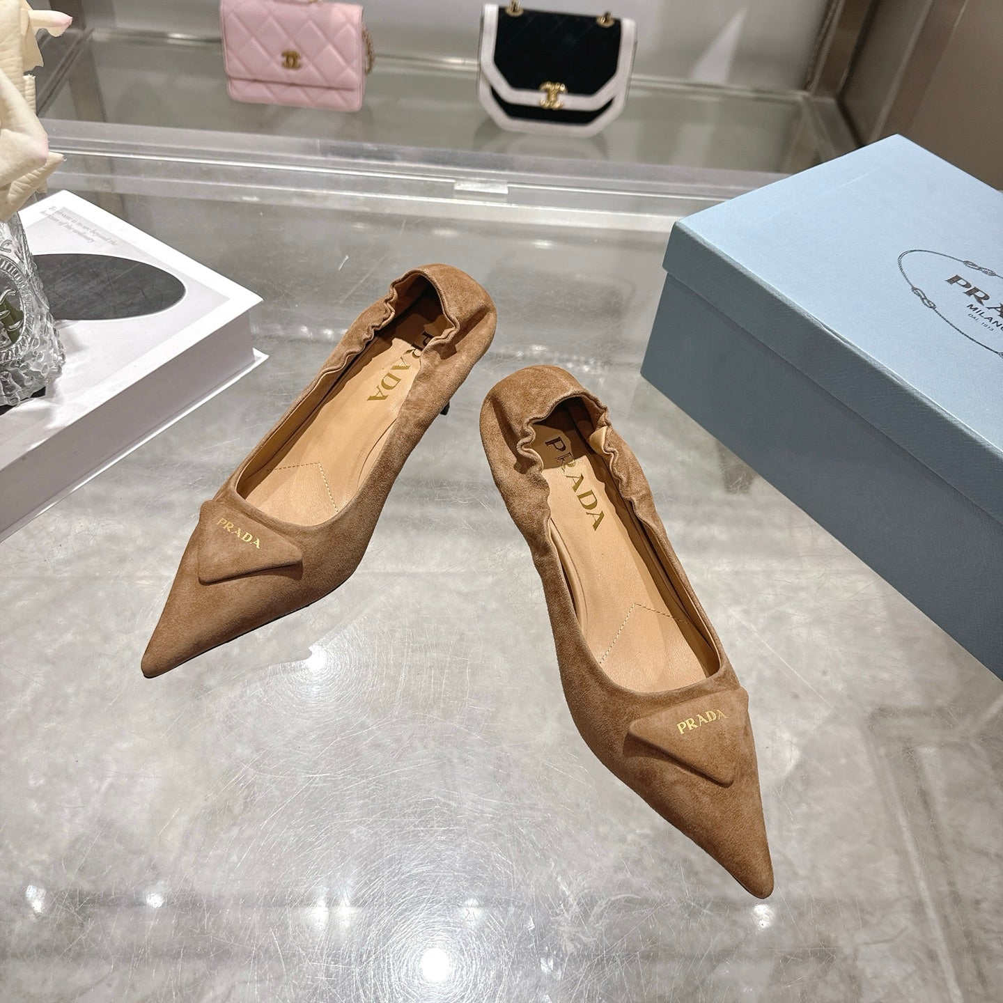 Prada 2026 Logo Slingback Pump 55mm Sheepskin 715604