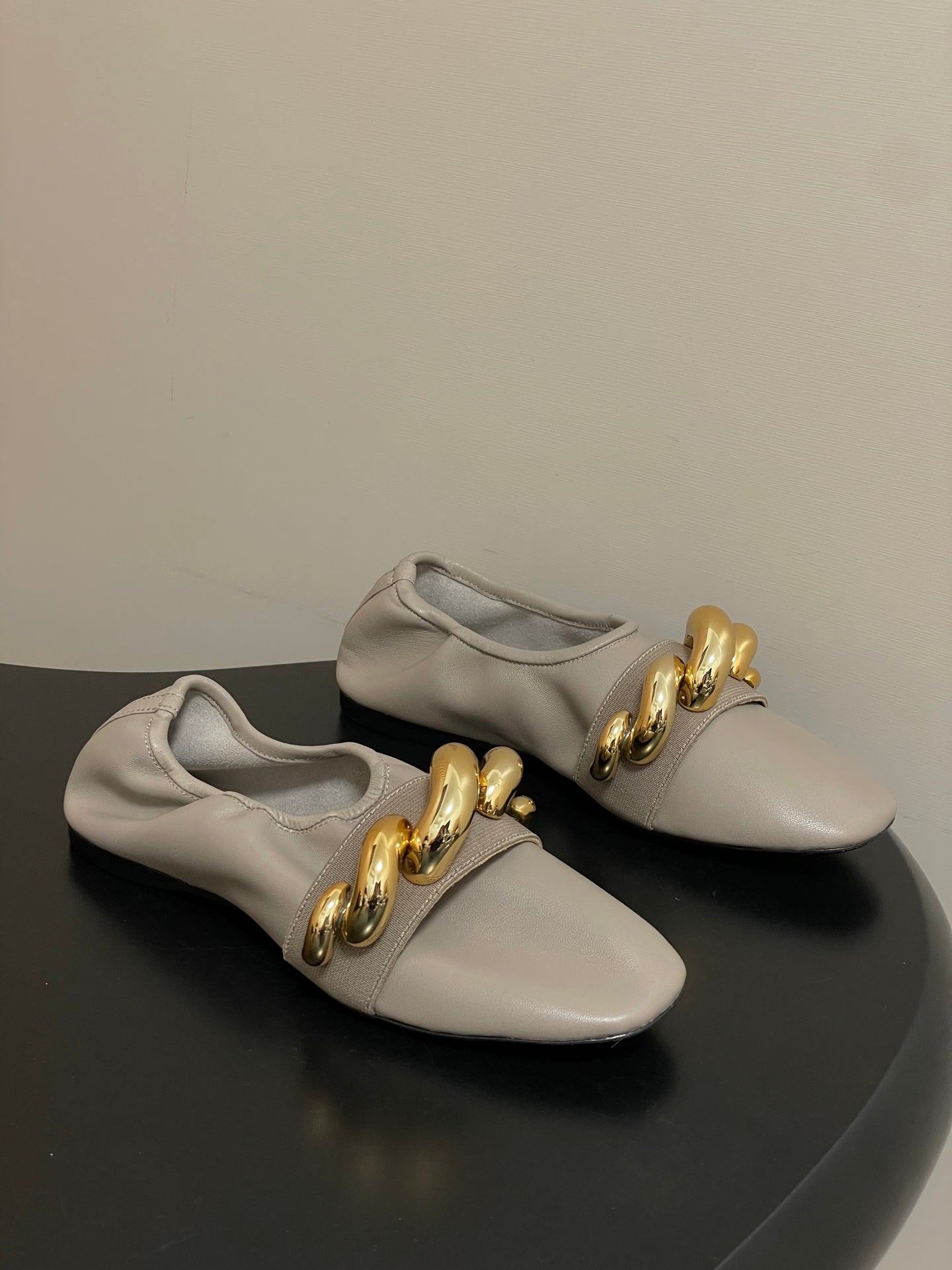 Alaia 2026 Ballet Flats Gold Jewel Lambskin 777389