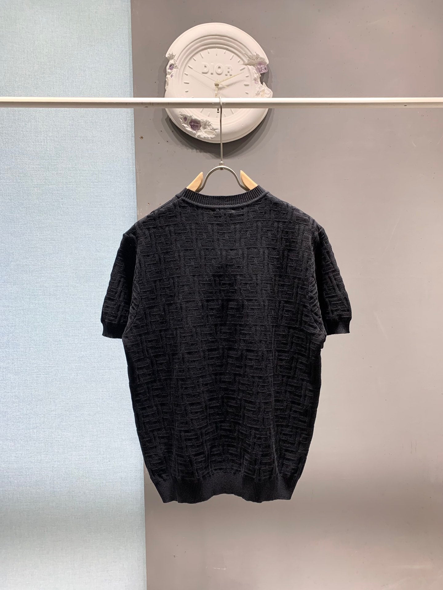 Fendi 2026 Men's Jacquard T-shirt Cotton Knit 801438