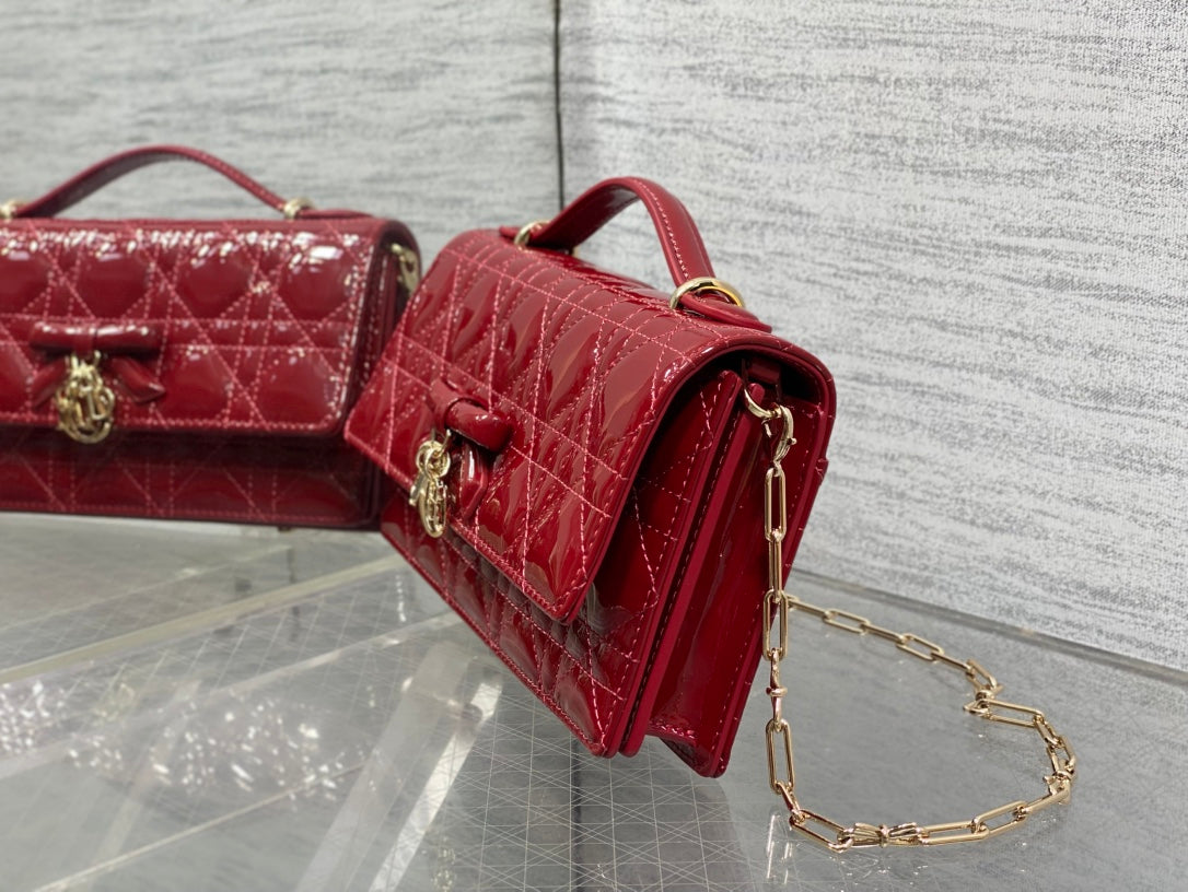Dior 2026 My Dior Bag 21cm Patent Cannage Calfskin 284155