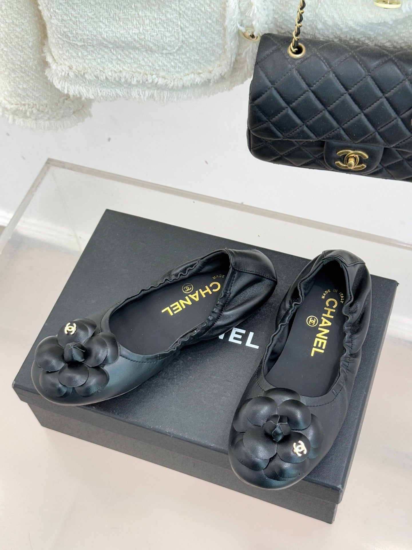CC 2026  Double C Camellia Ballet Flat Sheepskin