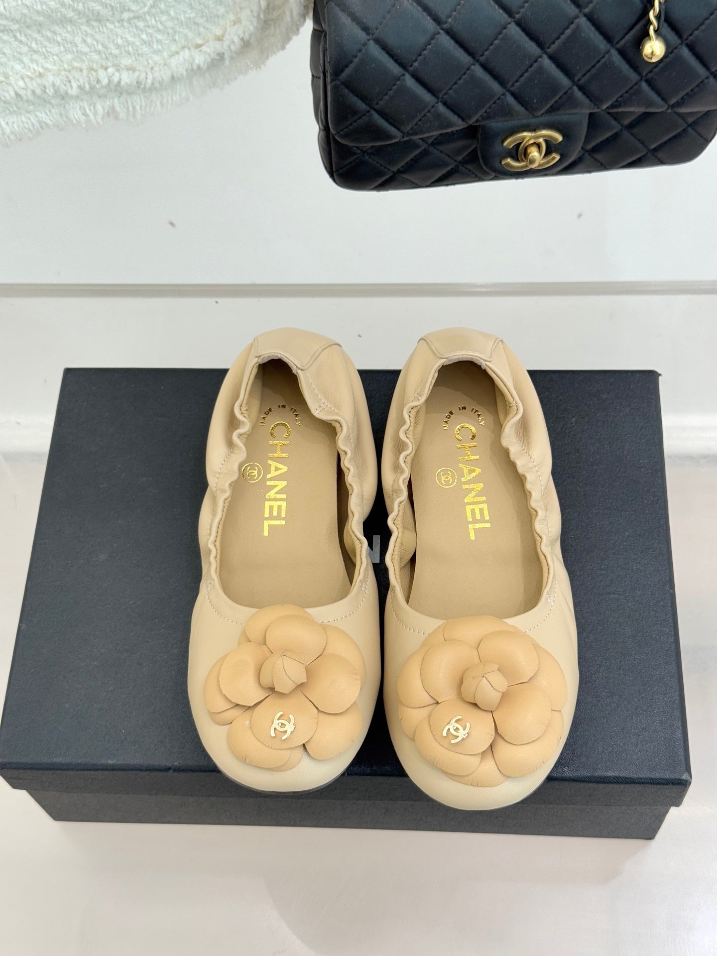 CC 2026  Double C Camellia Ballet Flat Sheepskin
