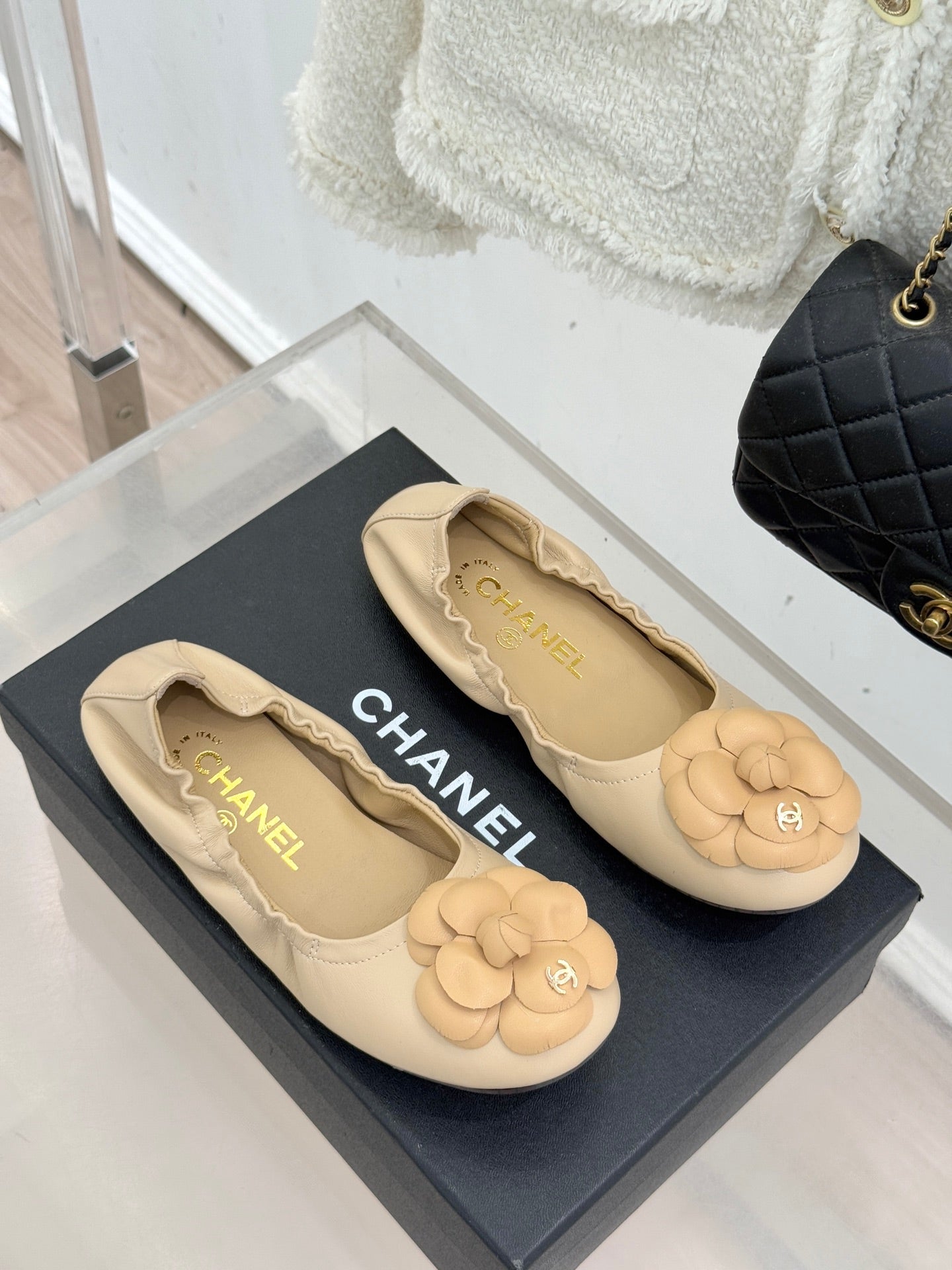 CC 2026  Double C Camellia Ballet Flat Sheepskin