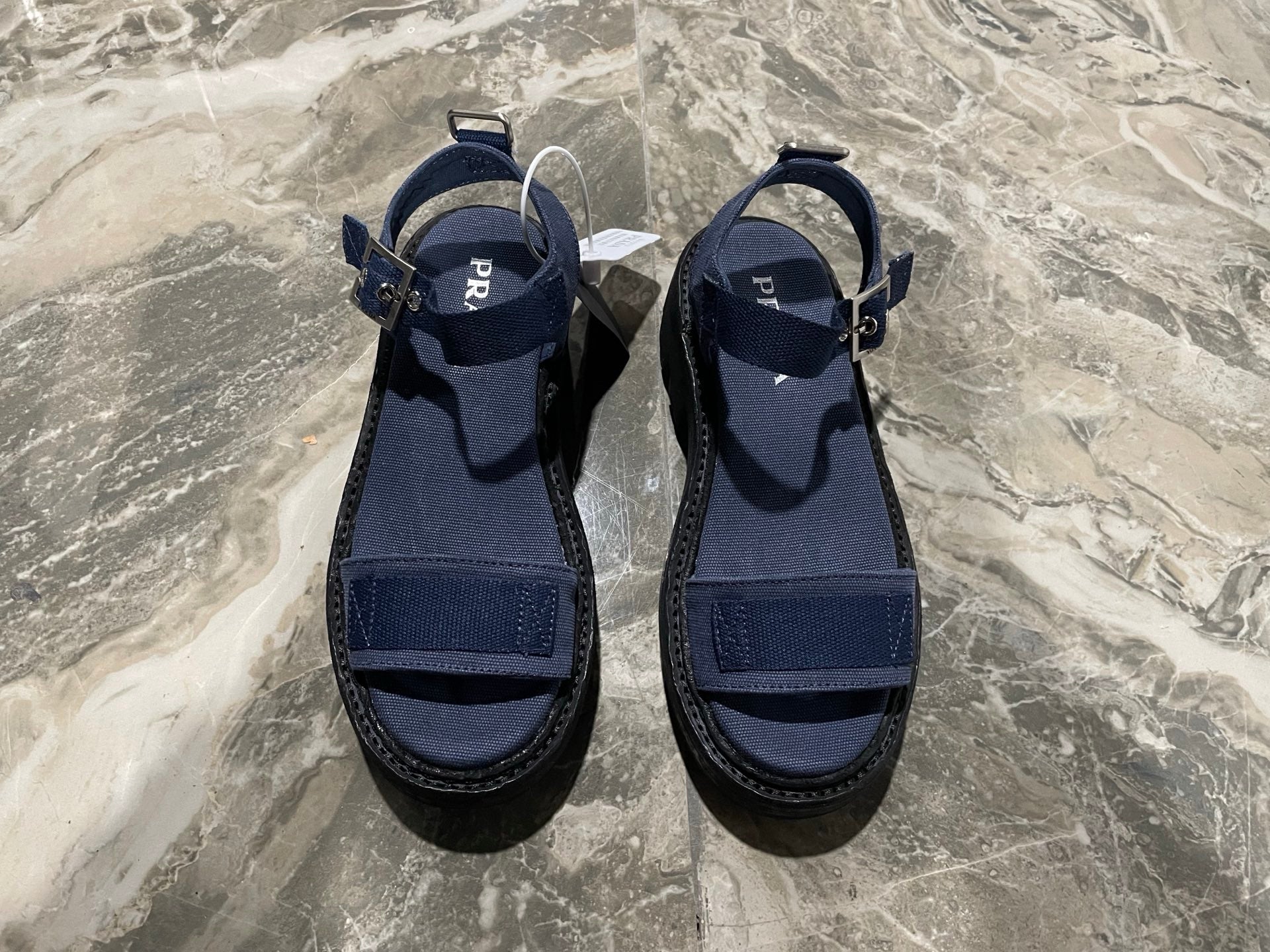 Prada 2026 Monolith Sandal Multicolor Fabric Leather 715509