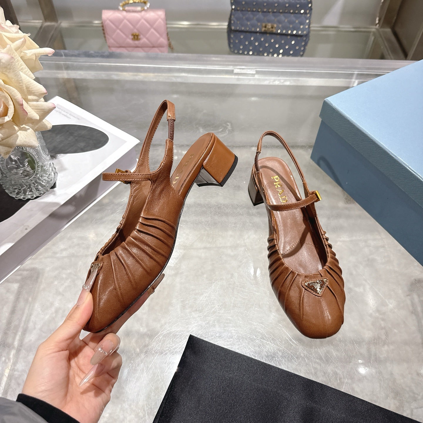Prada 2026 Heel Slingback 40mm Sheepskin 715591