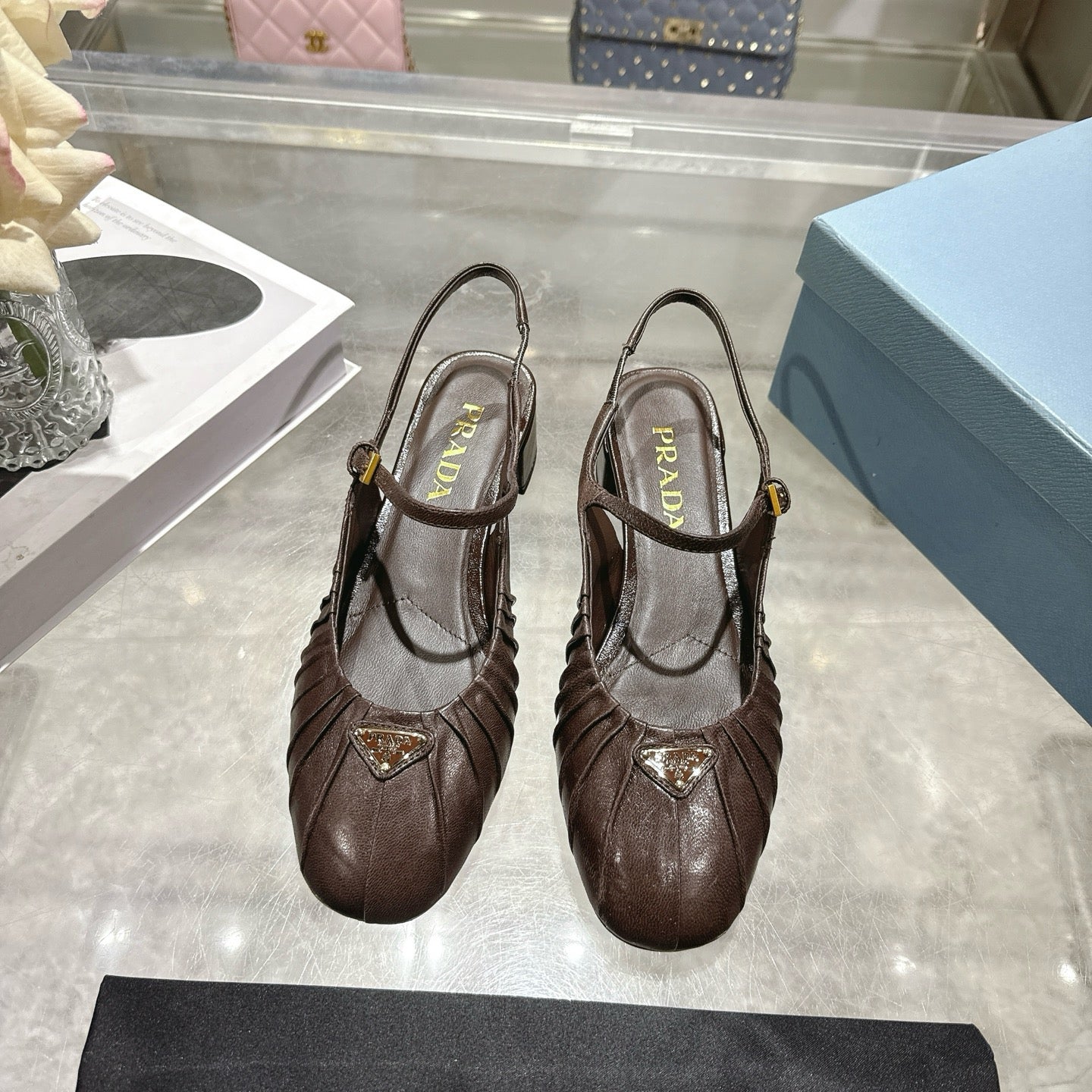 Prada 2026 Heel Slingback 40mm Sheepskin 715591