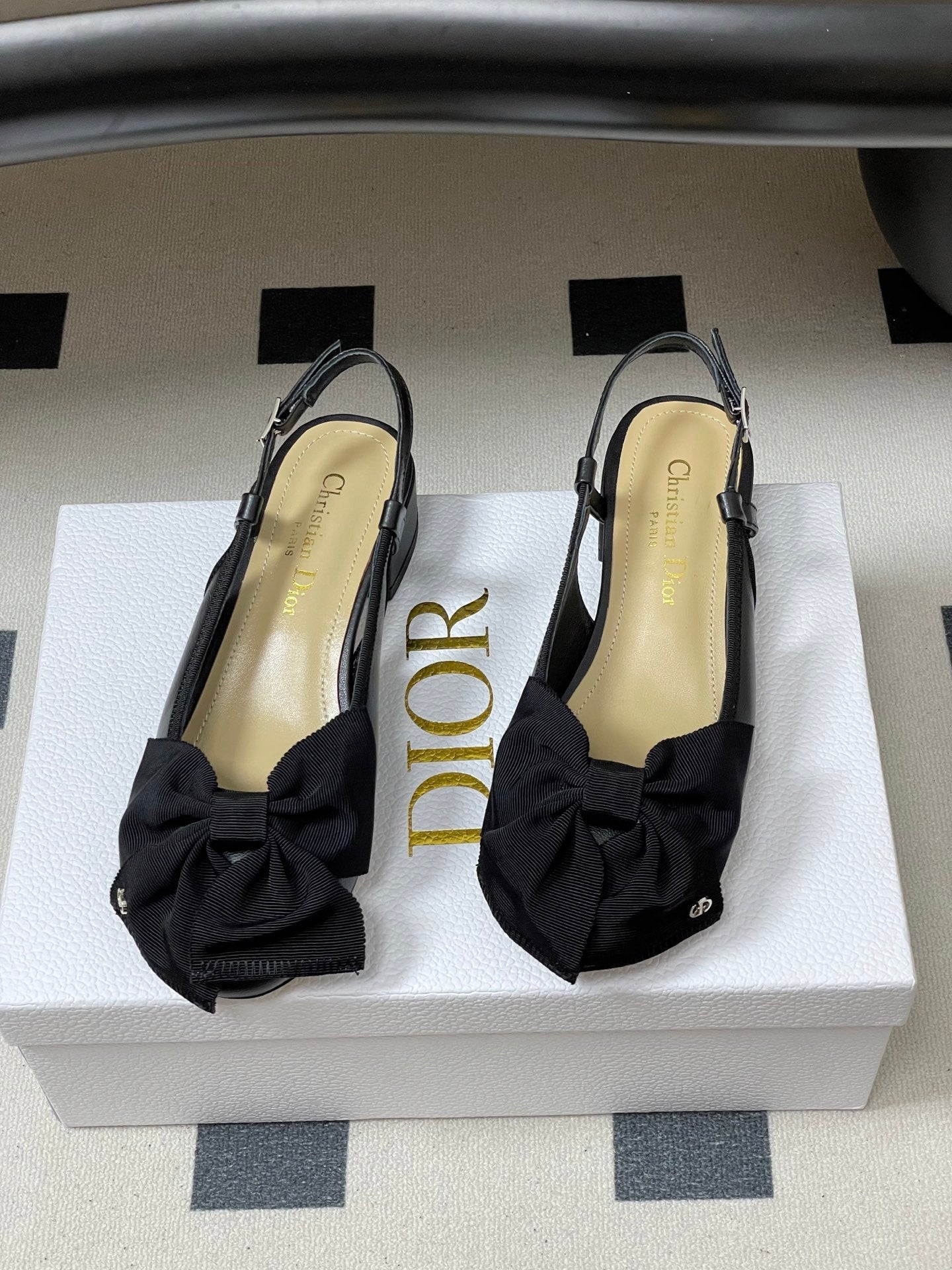 Dior 2026 D-Ballet Slingback Sandals with CD Buckle and Large Bow 699762