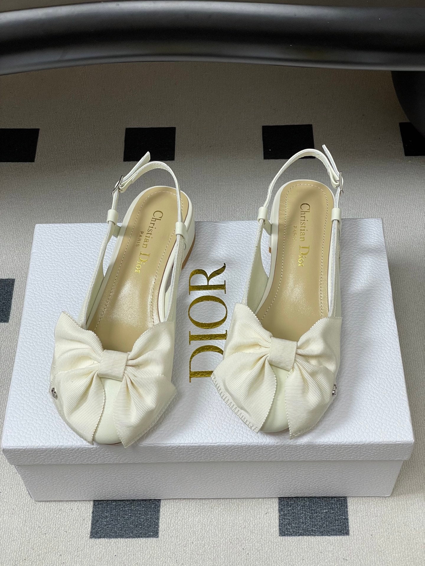 Dior 2026 D-Ballet Slingback Sandals with CD Buckle and Large Bow 699762