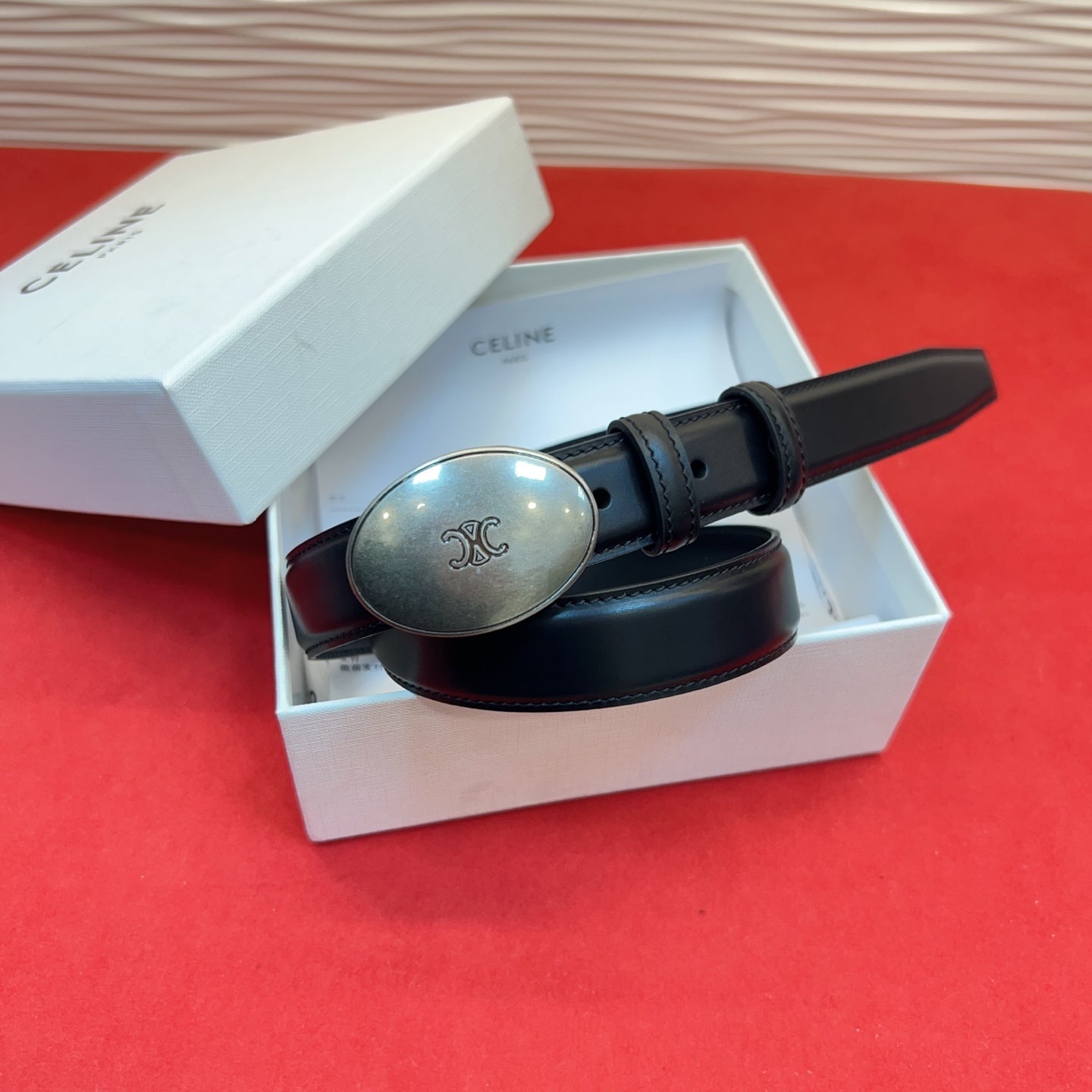 Celine 2026 Teen Triophe Belt 2.5cm Leather