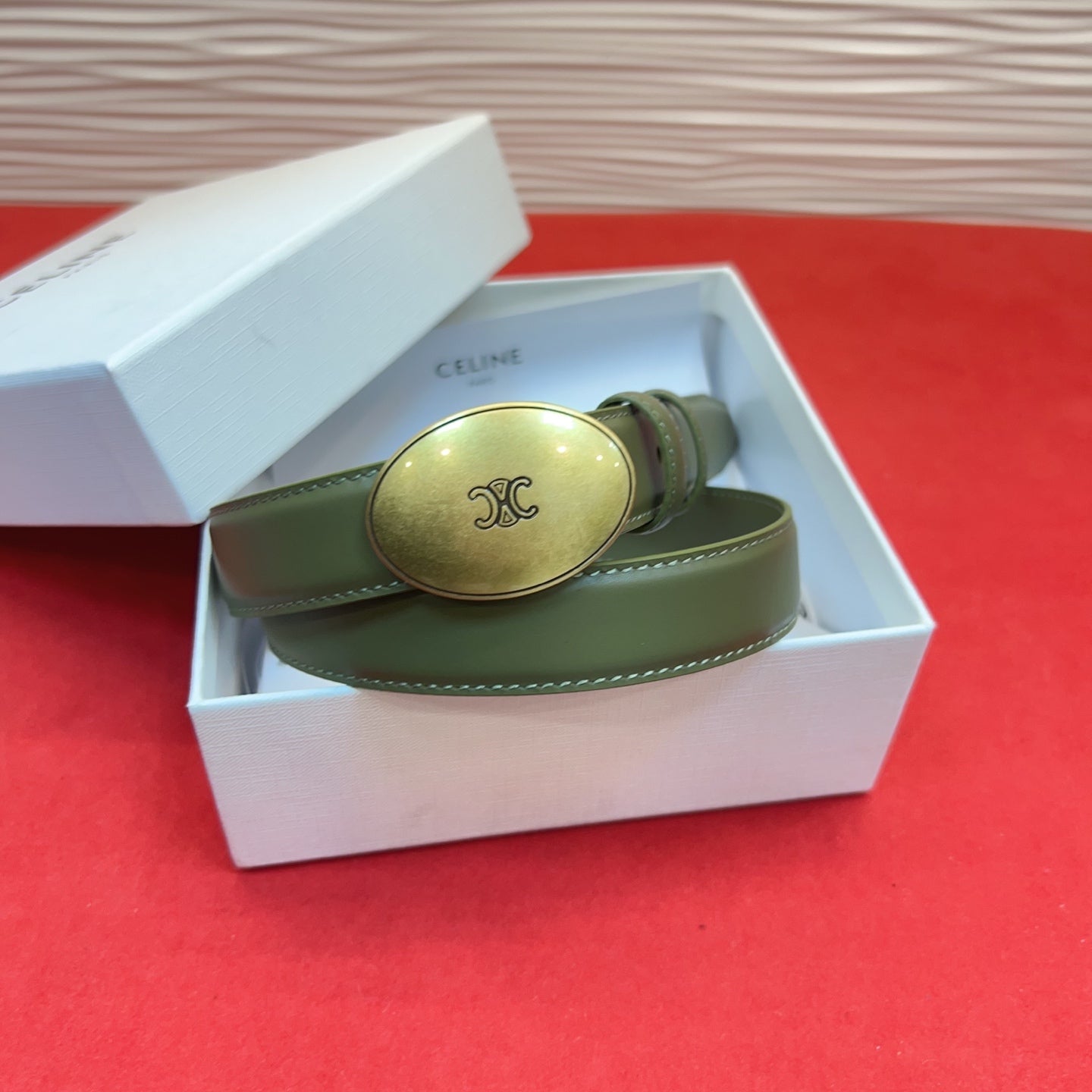 Celine 2026 Teen Triophe Belt 2.5cm Leather