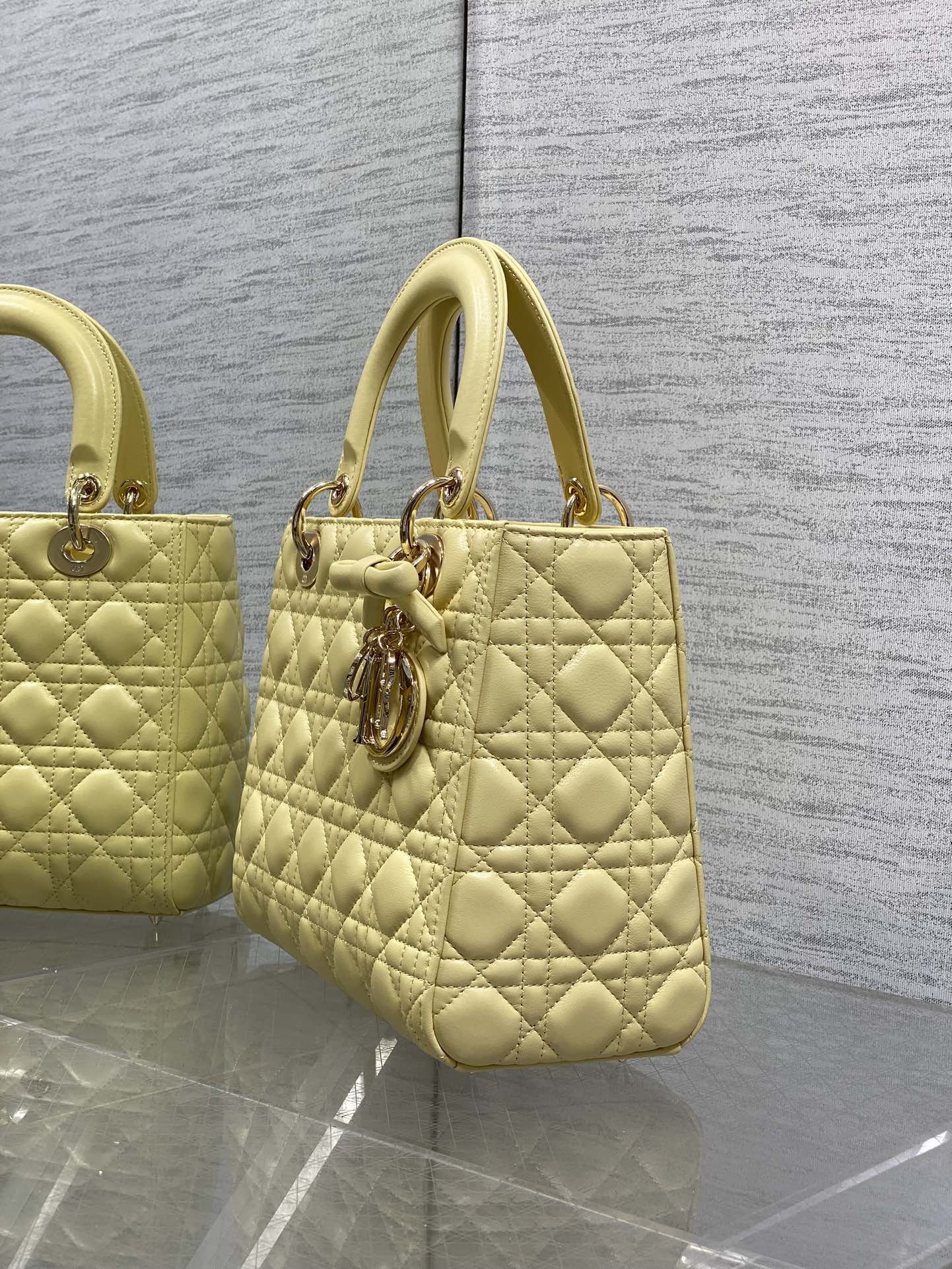 Dior 2026 Bow Lady Dior Yellow Lambskin 286571
