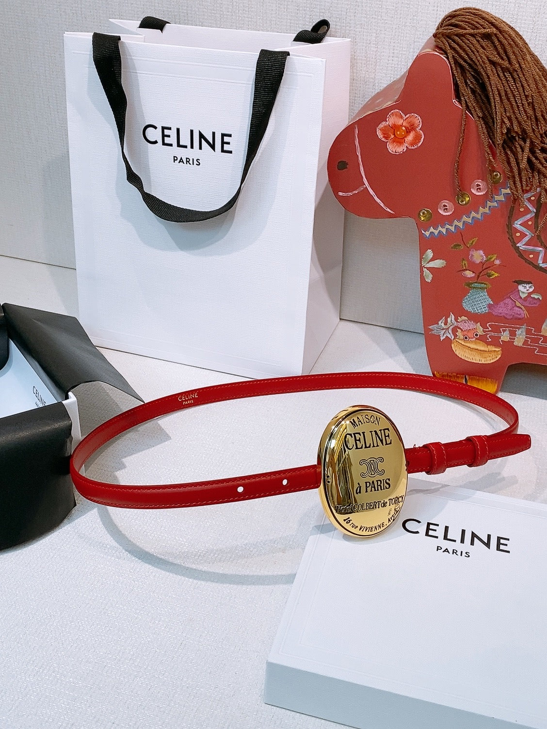 Celine Maison Belt 13mm Taurillon Leather