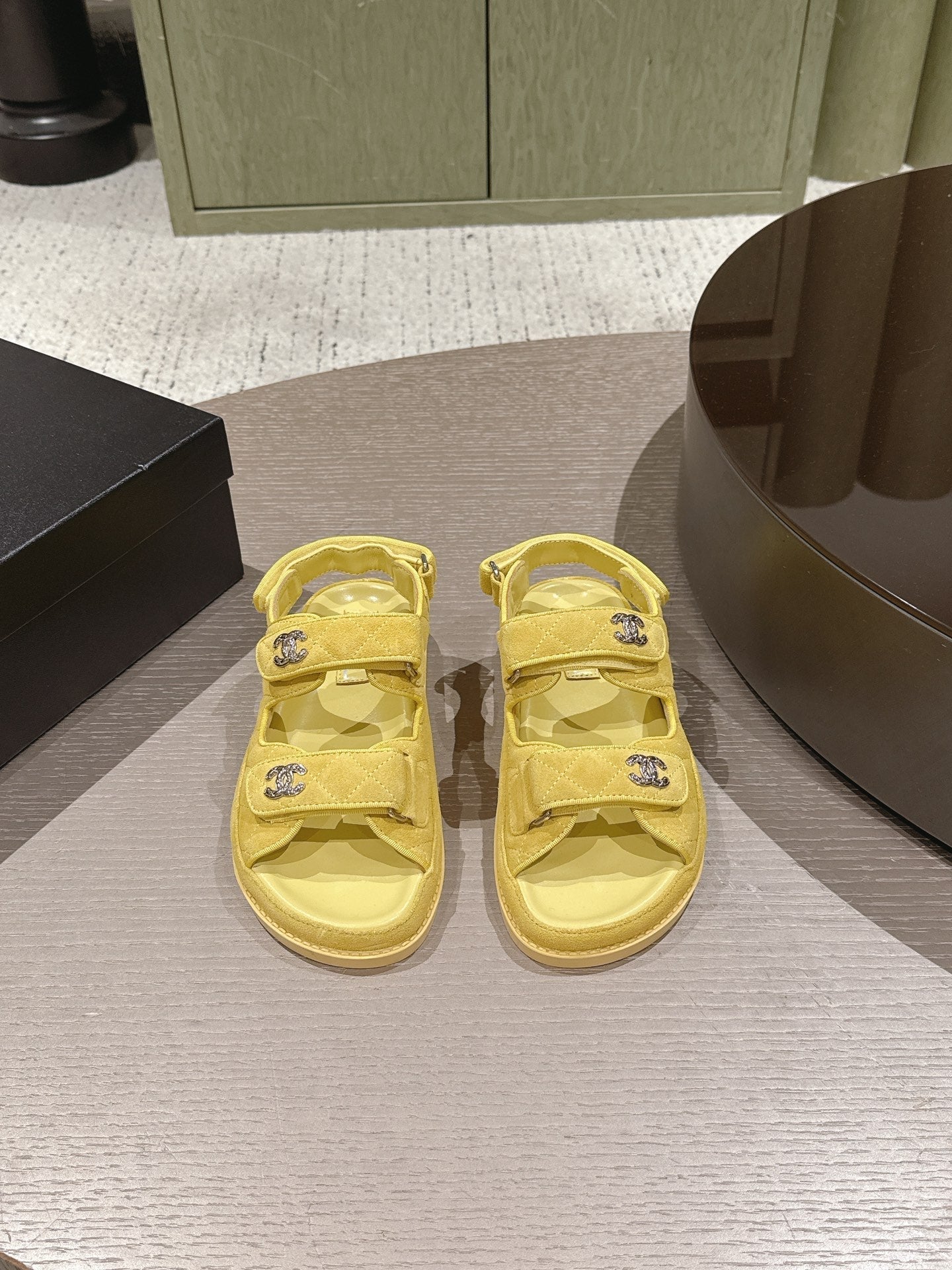 Chanel 2026 Velcro Beach Sandals  Suede Leather 762931