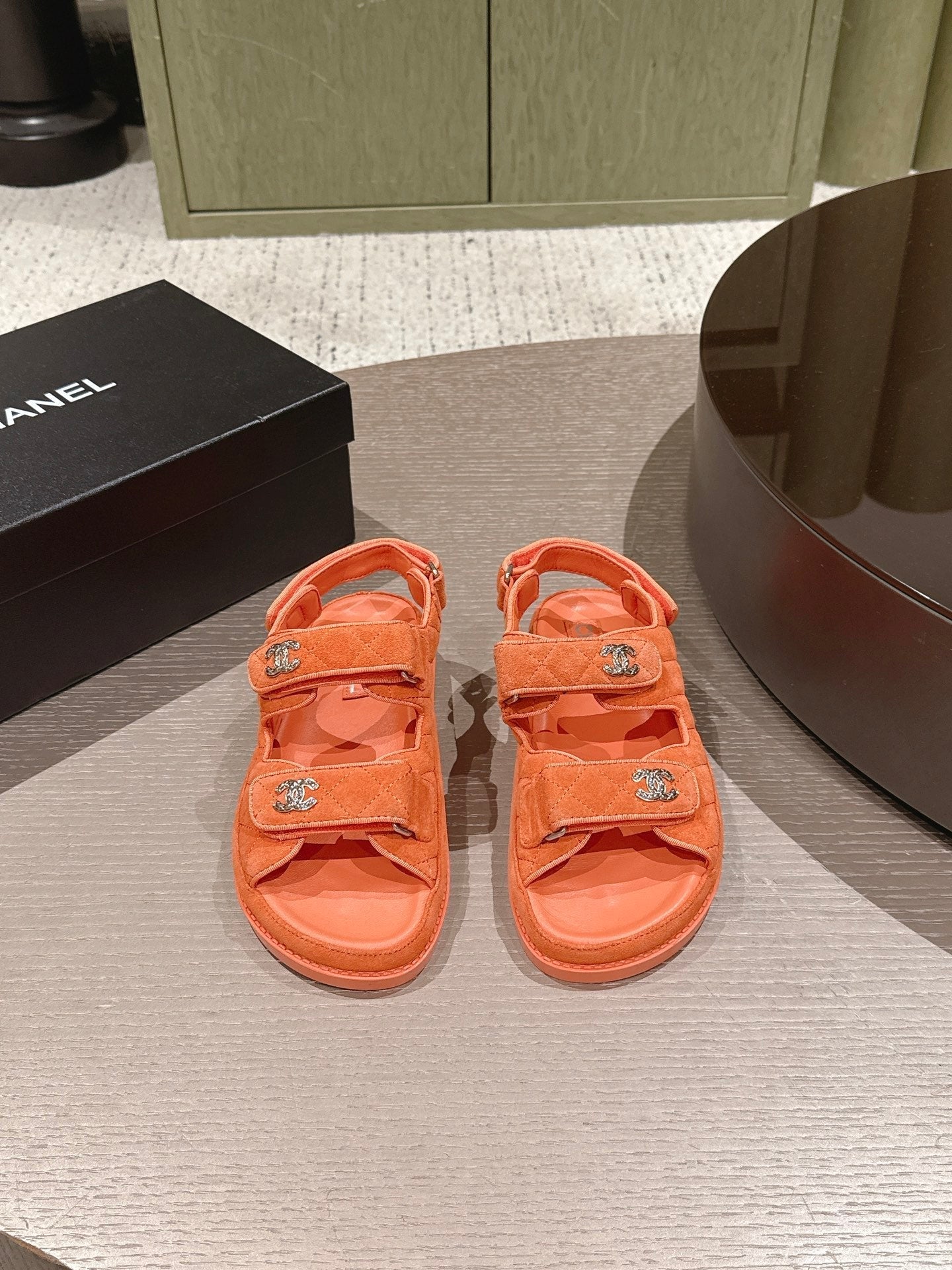 Chanel 2026 Velcro Beach Sandals  Suede Leather 762931