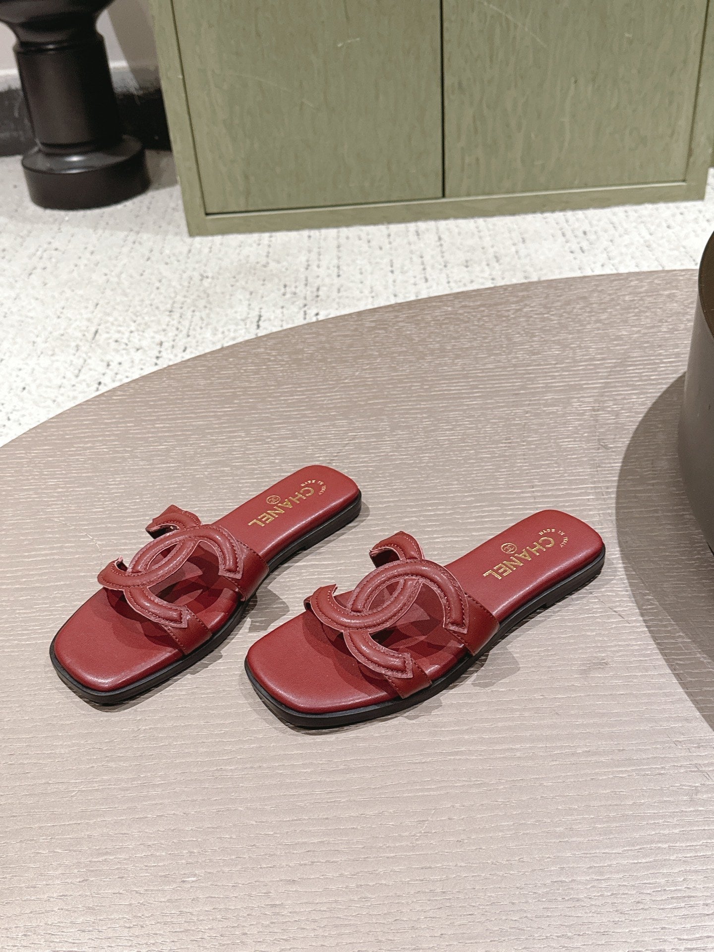 Chanel 2026 Openwork Double C Flat Sandals Cowhide 762944