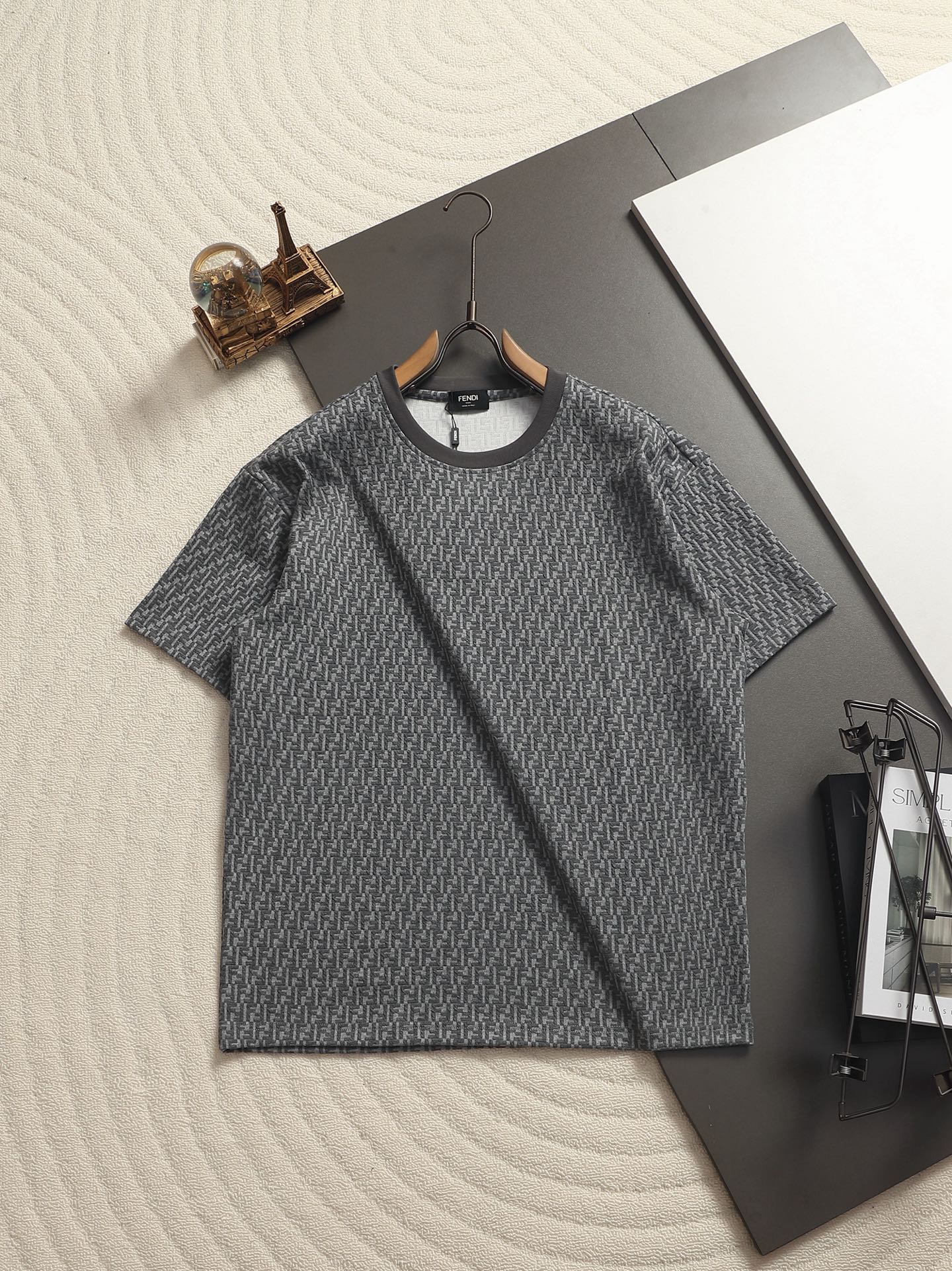 Fendi 2026 Men's Monogram T-shirt Jacquard Fabric