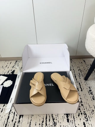 Chanel 2026 Cross-Strap Sandals Sheepskin Leather 778279
