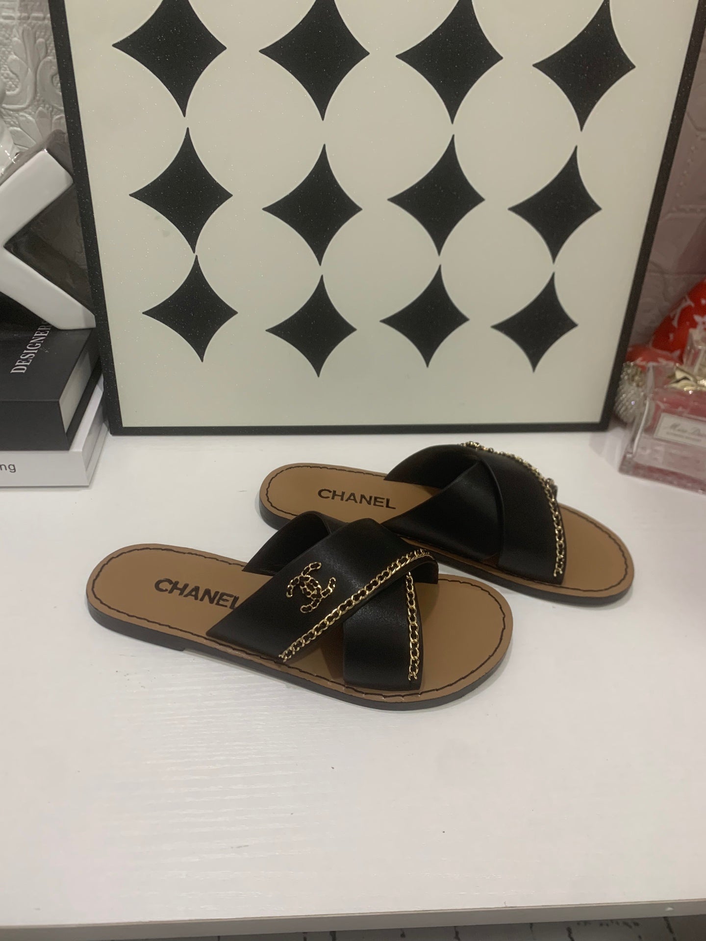 Chanel 2026 Flats Slide Sandals Calfskin 802340