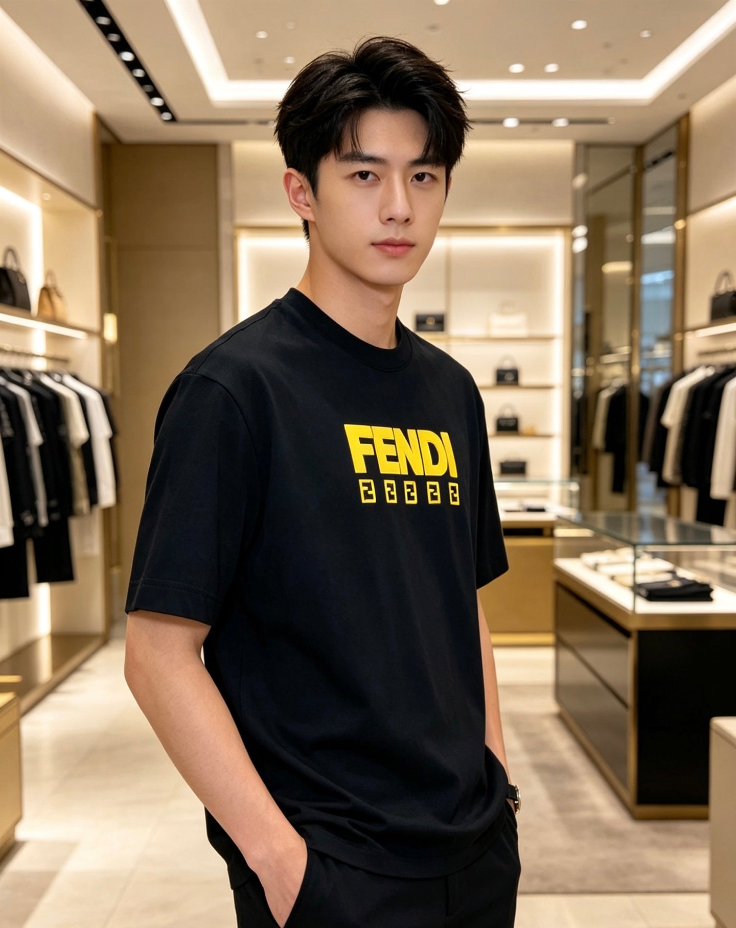 Fendi 2026 Men's Short-Sleeve T-Shirt Cotton 830791