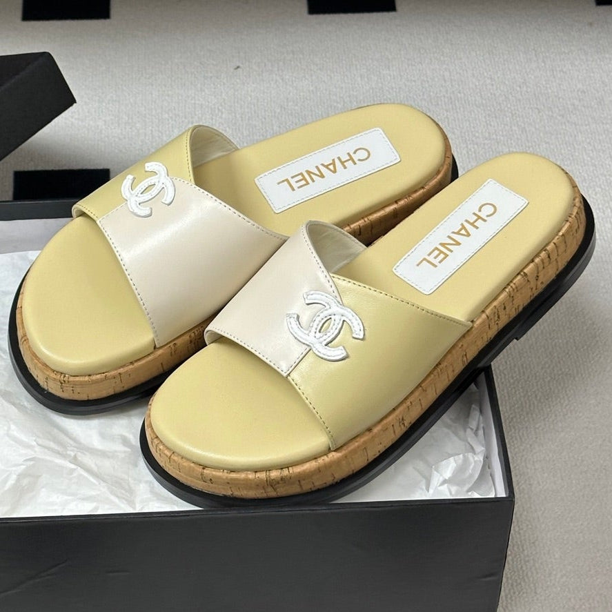 Chanel 2026 Double C Buckle Platform Sandals Sheepskin 834735