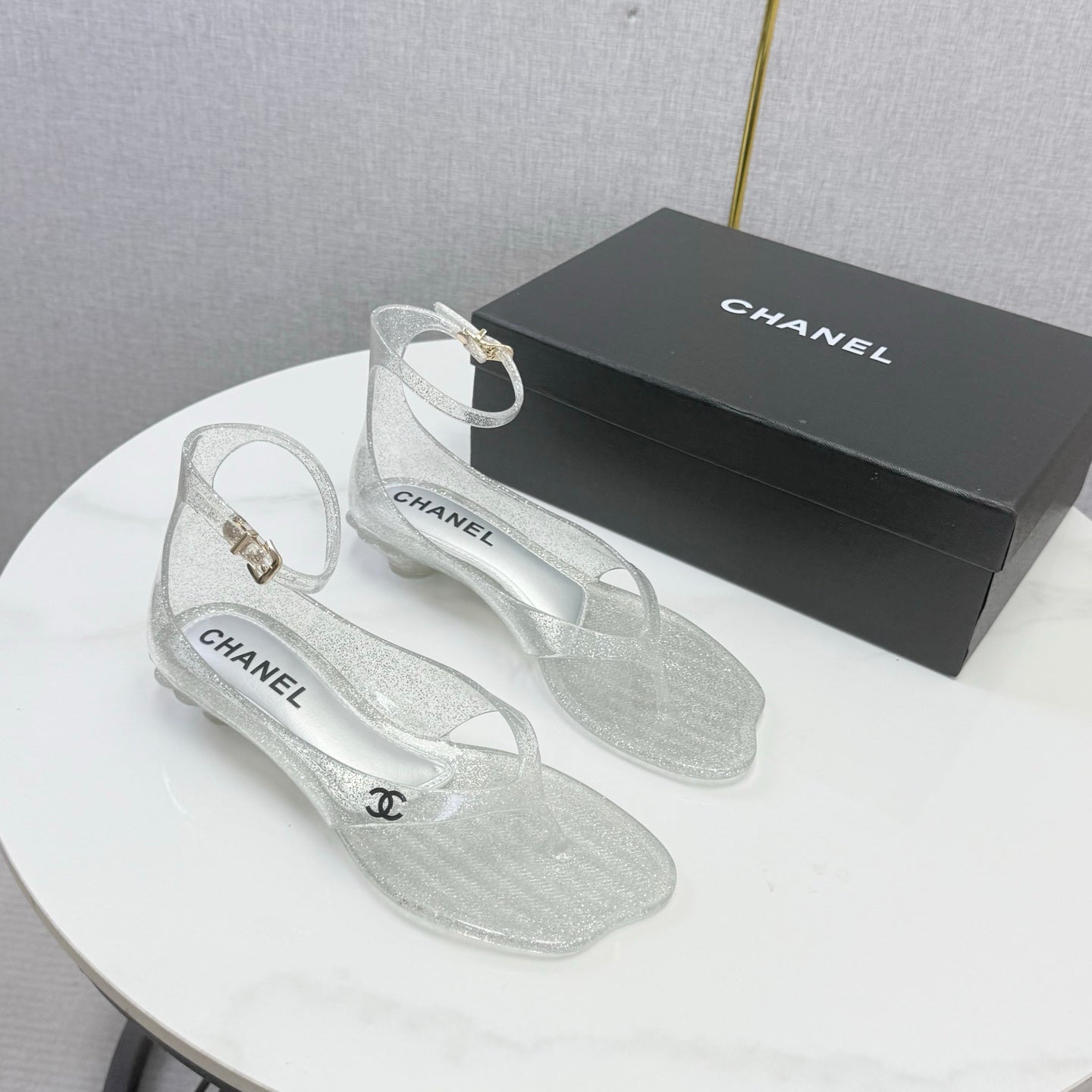 Chanel 2026 Thong Sandals CPU Crystal Lining 801673